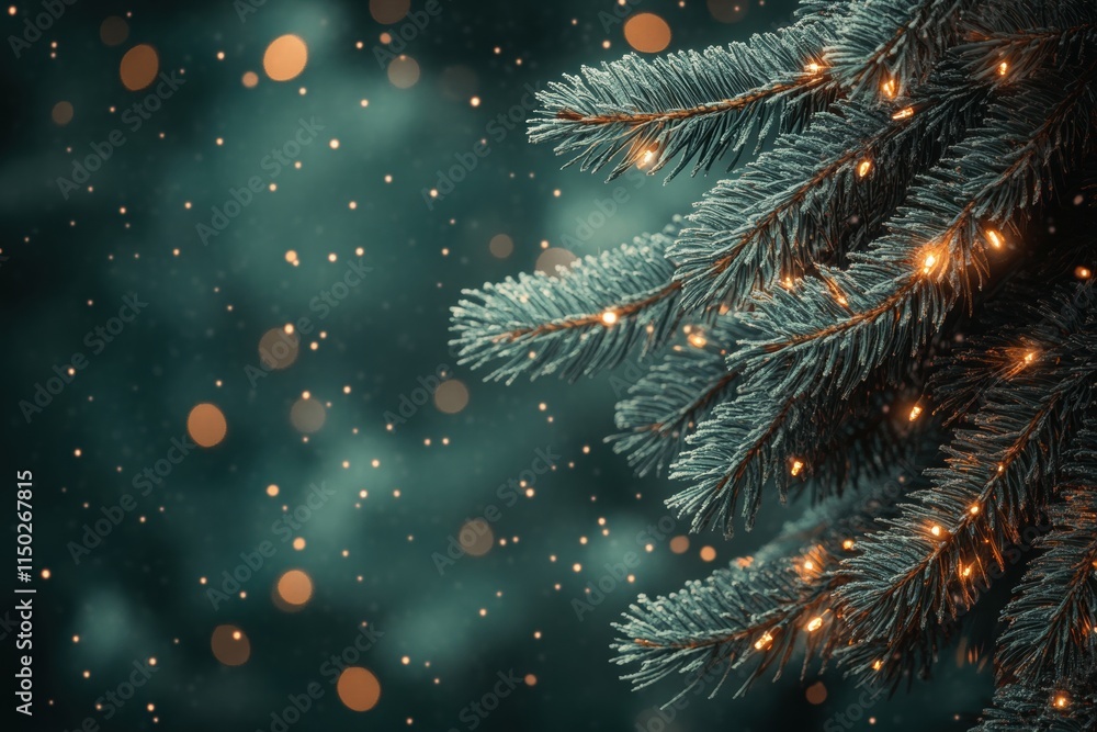 Frosted Christmas Tree Branch with Lights Frosted Christmas Tree Branch with Lights