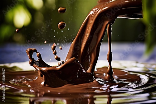 42 chocolate waterfall liquid chocolate flowing down a fountain photo