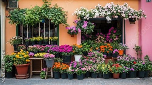 Wallpaper Mural Vibrant Flower Shop on a Sunny Day Torontodigital.ca