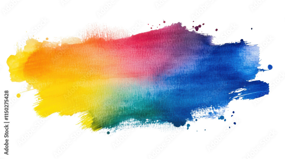 Obraz premium Rainbow-colored brushstroke, transparent background