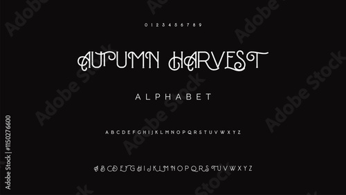 Craft vintage typeface design. Graphic display alphabet. Fantasy type letters. Latin characters, numbers. Vector illustration. Old badge, label, logo template.