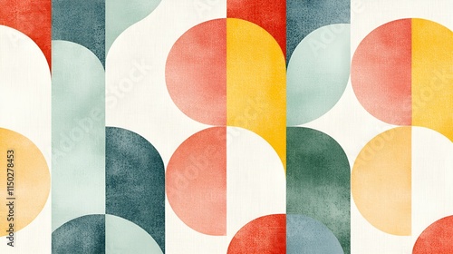 Abstract watercolor shapes for branding concept. Abstract geometric pattern with colorful circles and stripes on a light background.