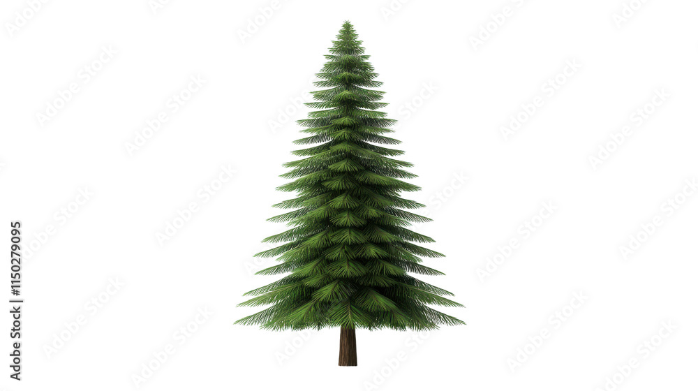 Realistic Green Pine Tree Isolated on White Background Realistic Green Pine Tree Isolated on White Background