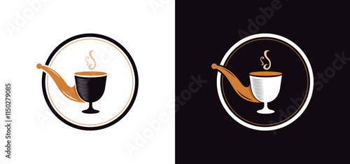 Vector illustration design of a combination of beer and smoking pipe logo.