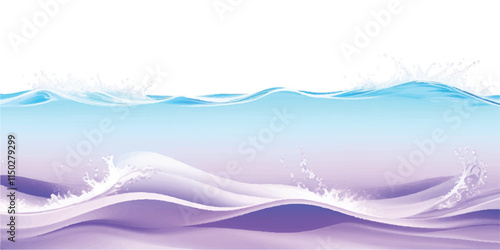 Abstract Ocean Texture in Purple & White: A serene, flowing watercolor texture representing abstract ocean waves in purple and white hues, ideal for backgrounds, banners, and abstract design work."

