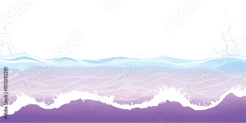 Abstract Ocean Texture in Purple & White: A serene, flowing watercolor texture representing abstract ocean waves in purple and white hues, ideal for backgrounds, banners, and abstract design work."
