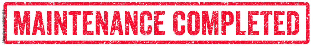 Maintenance Completed Stamp Transparent Seal, Red Grunge Maintenance Completed Word Rubber Stamp Seal Maintenance Completed Stamp Transparent Seal, Red Grunge Maintenance Completed Word Rubber Stamp Seal