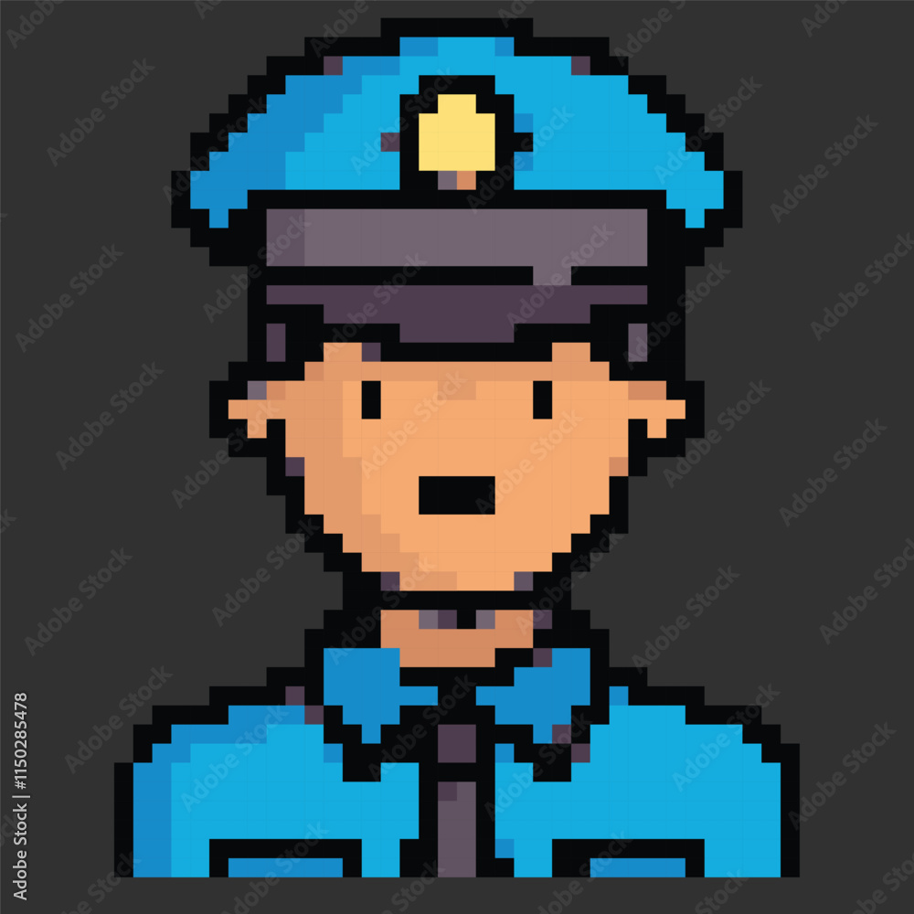 Fototapeta premium Pixel art avatar depicting daily work activities, perfect for digital projects or games.