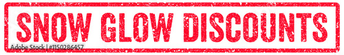 Snow Glow Discounts Stamp Transparent Seal, Red Grunge Snow Glow Discounts Word Rubber Stamp Seal