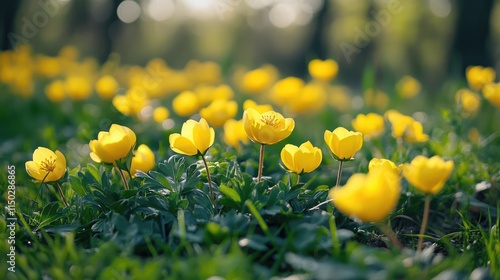 yellow flowers in spring