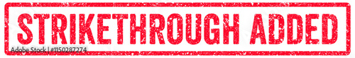 Strikethrough Added Stamp Transparent Seal, Red Grunge Strikethrough Added Word Rubber Stamp Seal