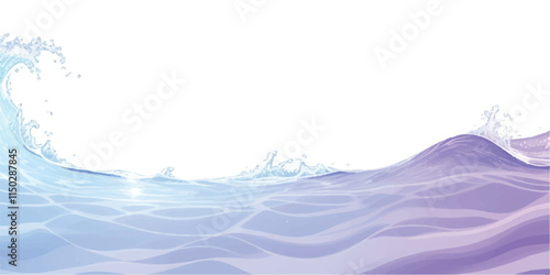 Purple Tides: Soft Watercolor Waves in Abstract Design: Soft, calming watercolor ocean waves in purple tones, perfect for ocean-inspired backgrounds, digital art, or abstract design graphics.