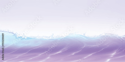 Ocean Wave Flow in Abstract Purple: Fluid, abstract watercolor ocean wave texture in soothing purple and white hues, ideal for creative backgrounds, banners, and abstract ocean-themed designs.