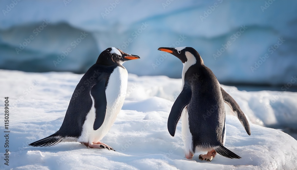 Fototapeta premium Antarctic Penguins Wildlife Nature Ice Birds Animals