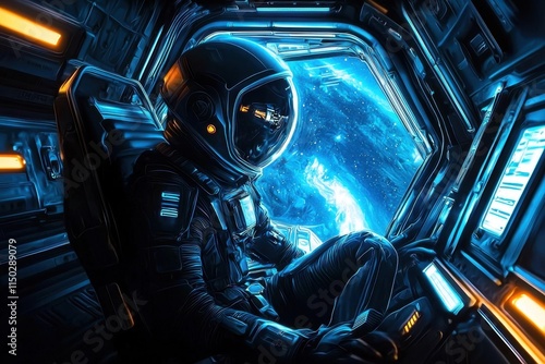 Wallpaper Mural The experience of solitude in deep space for a spaceship astronaut. Torontodigital.ca