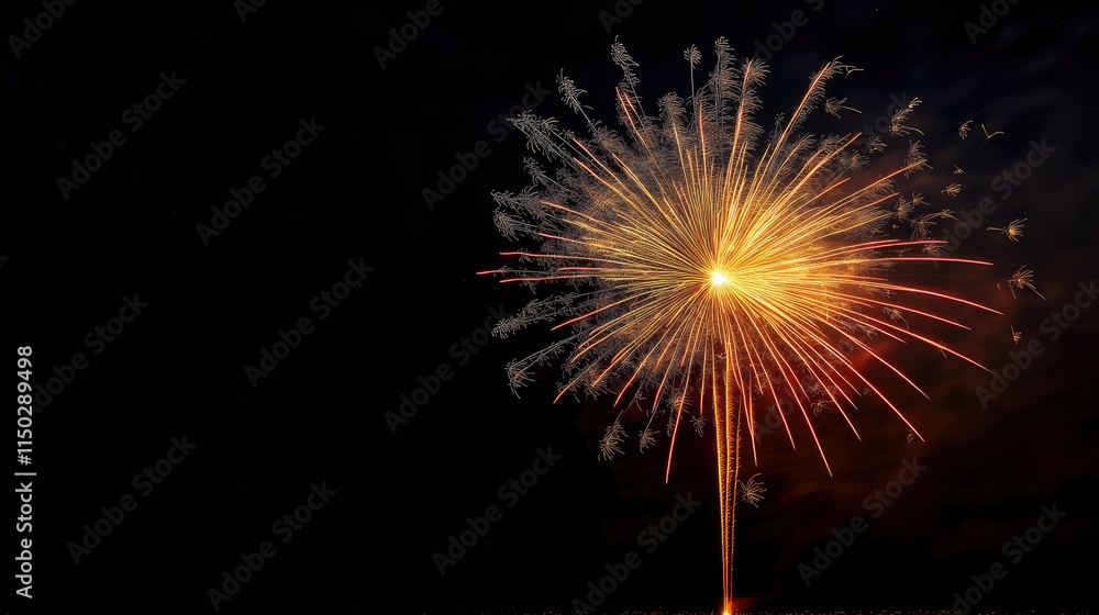 The fireworks display on a black background is colorful and vibrant. The fireworks display on a black background is colorful and vibrant.