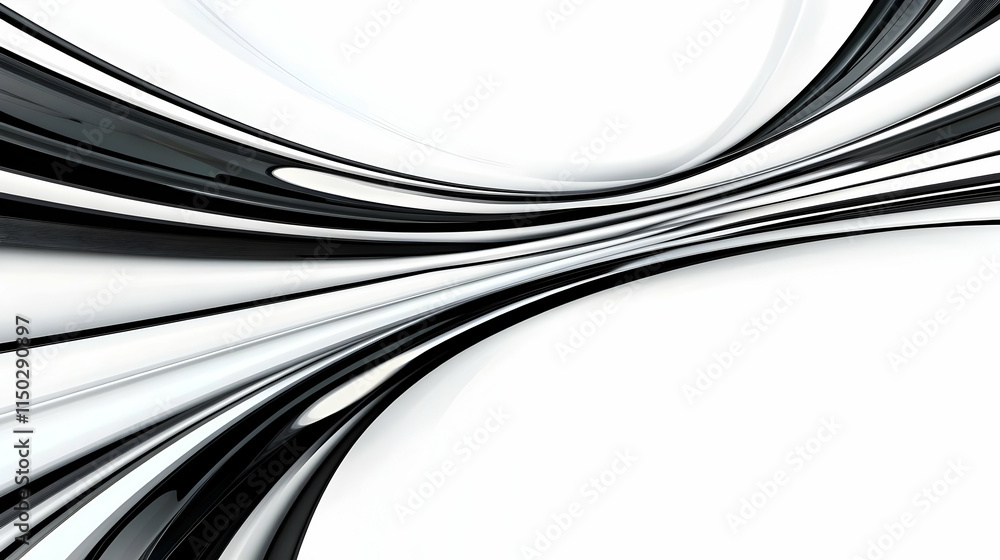 Obraz premium Abstract 3D Black and White Swirl Background