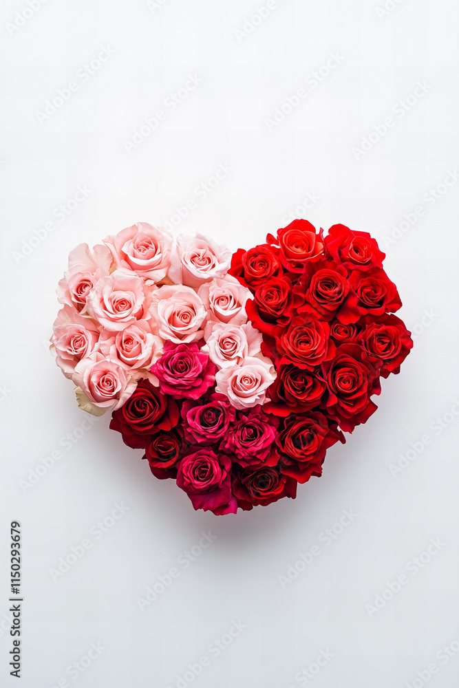 Heart-shaped floral arrangement with pink and red roses for romantic occasions, weddings, anniversaries, Valentine's Day, or special gifts Heart-shaped floral arrangement with pink and red roses for romantic occasions, weddings, anniversaries, Valentine's Day, or special gifts