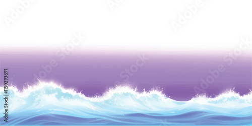 "Abstract Ocean Movement: Purple & White Watercolor Waves: Soft, flowing ocean waves in abstract purple and white watercolor tones, perfect for serene, ocean-themed background designs and digital art.