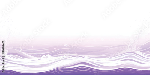 "Abstract Ocean Movement: Purple & White Watercolor Waves: Soft, flowing ocean waves in abstract purple and white watercolor tones, perfect for serene, ocean-themed background designs and digital art.
