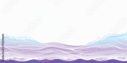 "Abstract Ocean Movement: Purple & White Watercolor Waves: Soft, flowing ocean waves in abstract purple and white watercolor tones, perfect for serene, ocean-themed background designs and digital art.