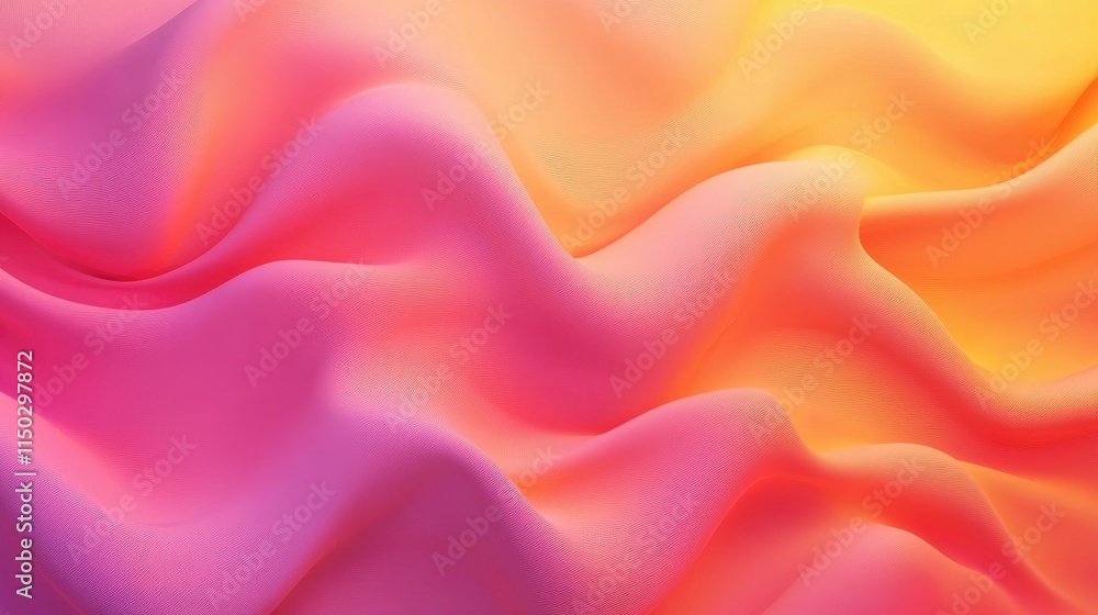 Fototapeta premium Abstract Background with 3D Wave Gradient Silk Fabric