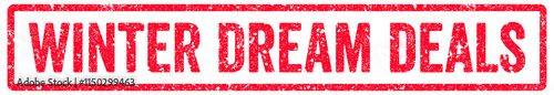 Winter Dream Deals Stamp Transparent Seal, Red Grunge Winter Dream Deals Word Rubber Stamp Seal