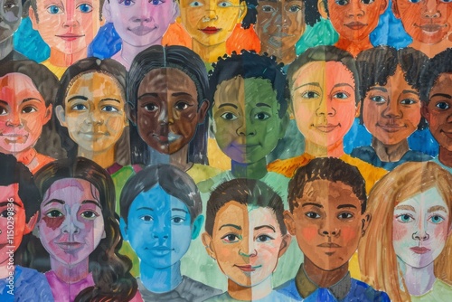 A group of children with different hair colors and styles