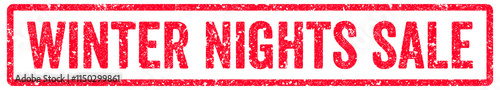 Winter Nights Sale Stamp Transparent Seal, Red Grunge Winter Nights Sale Word Rubber Stamp Seal
