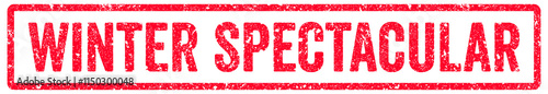Winter Spectacular Stamp Transparent Seal, Red Grunge Winter Spectacular Word Rubber Stamp Seal