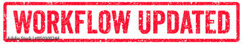 Workflow Updated Stamp Transparent Seal, Red Grunge Workflow Updated Word Rubber Stamp Seal
