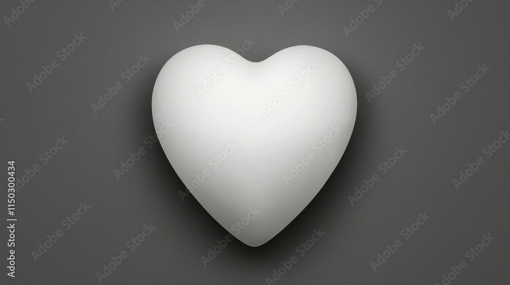 Symbolic heart shape on gray background digital artwork minimalist design contemporary style abstract concept Symbolic heart shape on gray background digital artwork minimalist design contemporary style abstract concept