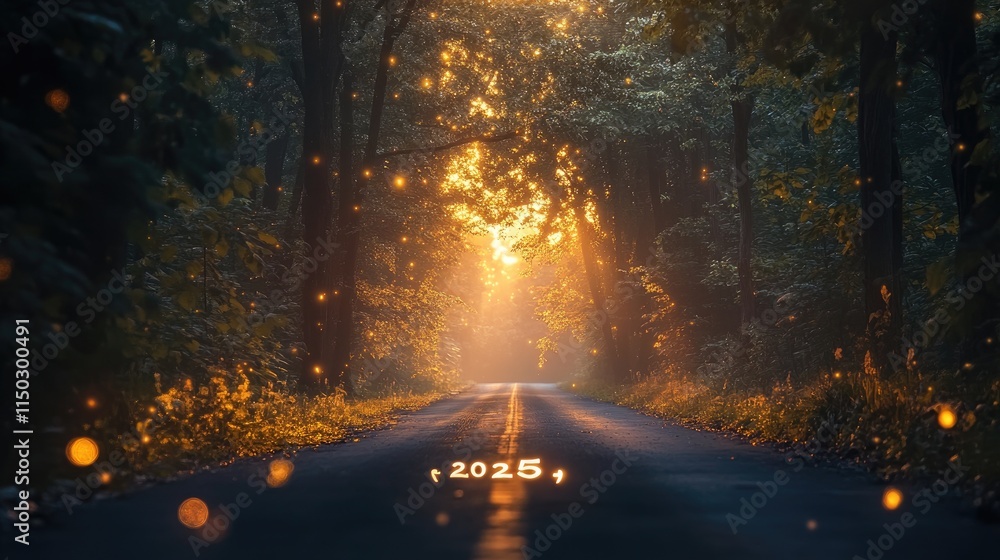 Fototapeta premium Enchanted Forest Path: A 2025 Vision