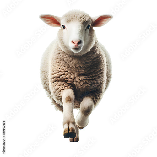 3D Cute sheep isolated on white background