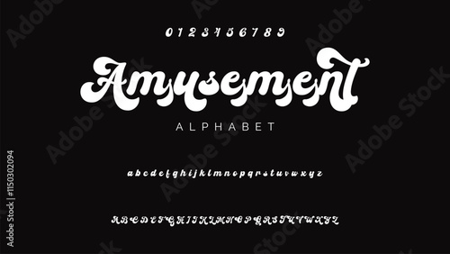 Luxury wedding alphabet logo font with tails. Typography elegant classic serif fonts and number decorative vintage retro logos branding. vector illustration