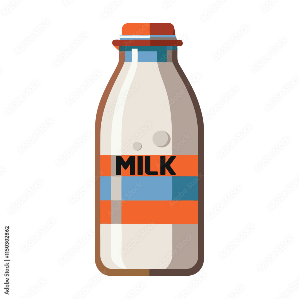 Print milk bottle vector