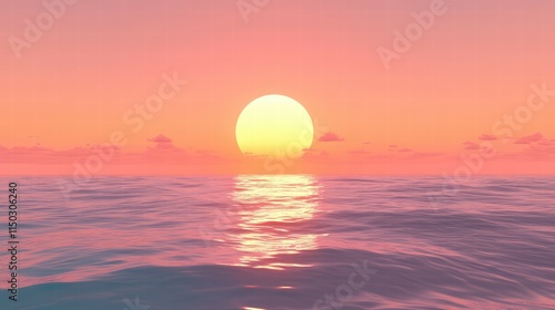 Serene ocean sunset aesthetic viewpoint for tranquility and reflection