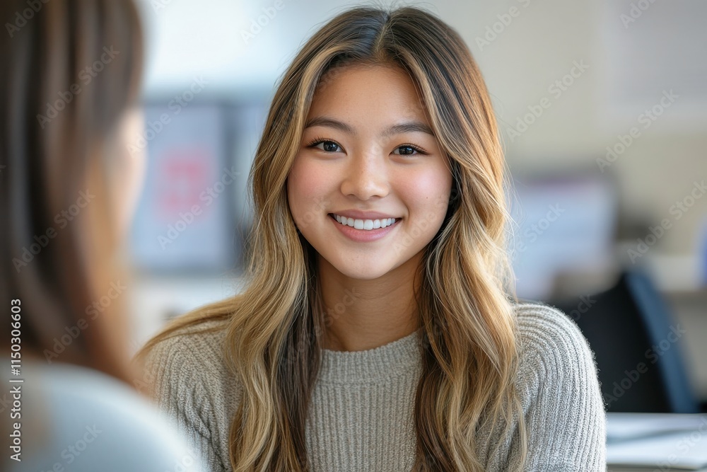 Student with Career Advisor in Modern Office Setting Student with Career Advisor in Modern Office Setting