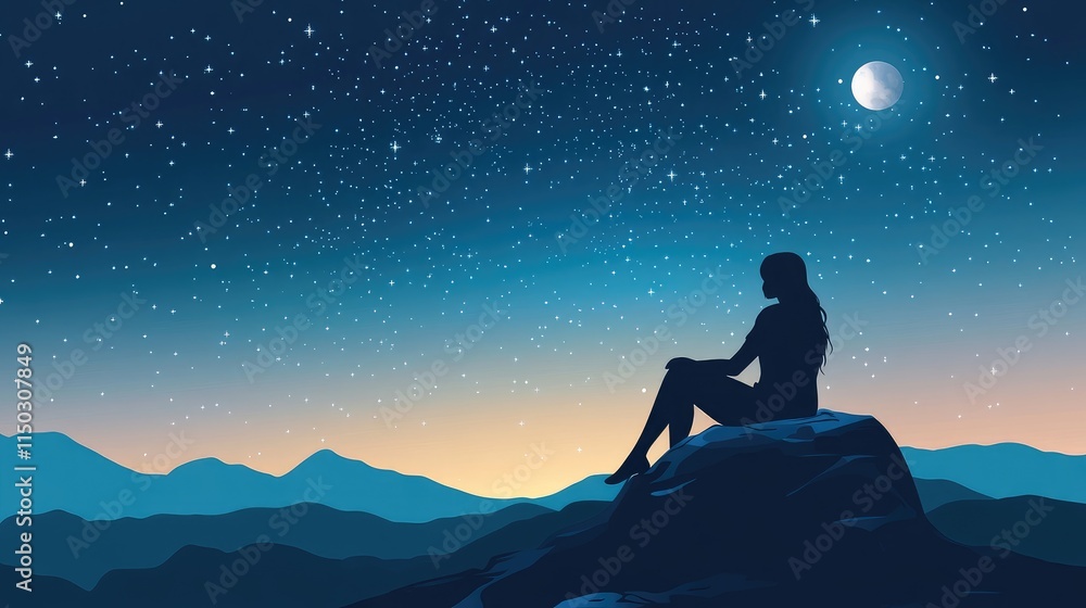 silhouette of a person on a mountain silhouette of a person on a mountain