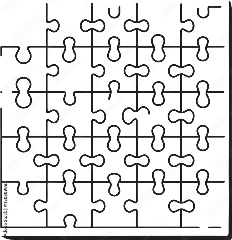 white puzzle with missing piece silhouette of vector white puzzle with missing piece silhouette of vector