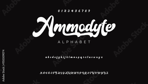 Luxury wedding alphabet logo font with tails. Typography elegant classic serif fonts and number decorative vintage retro logos branding. vector illustration