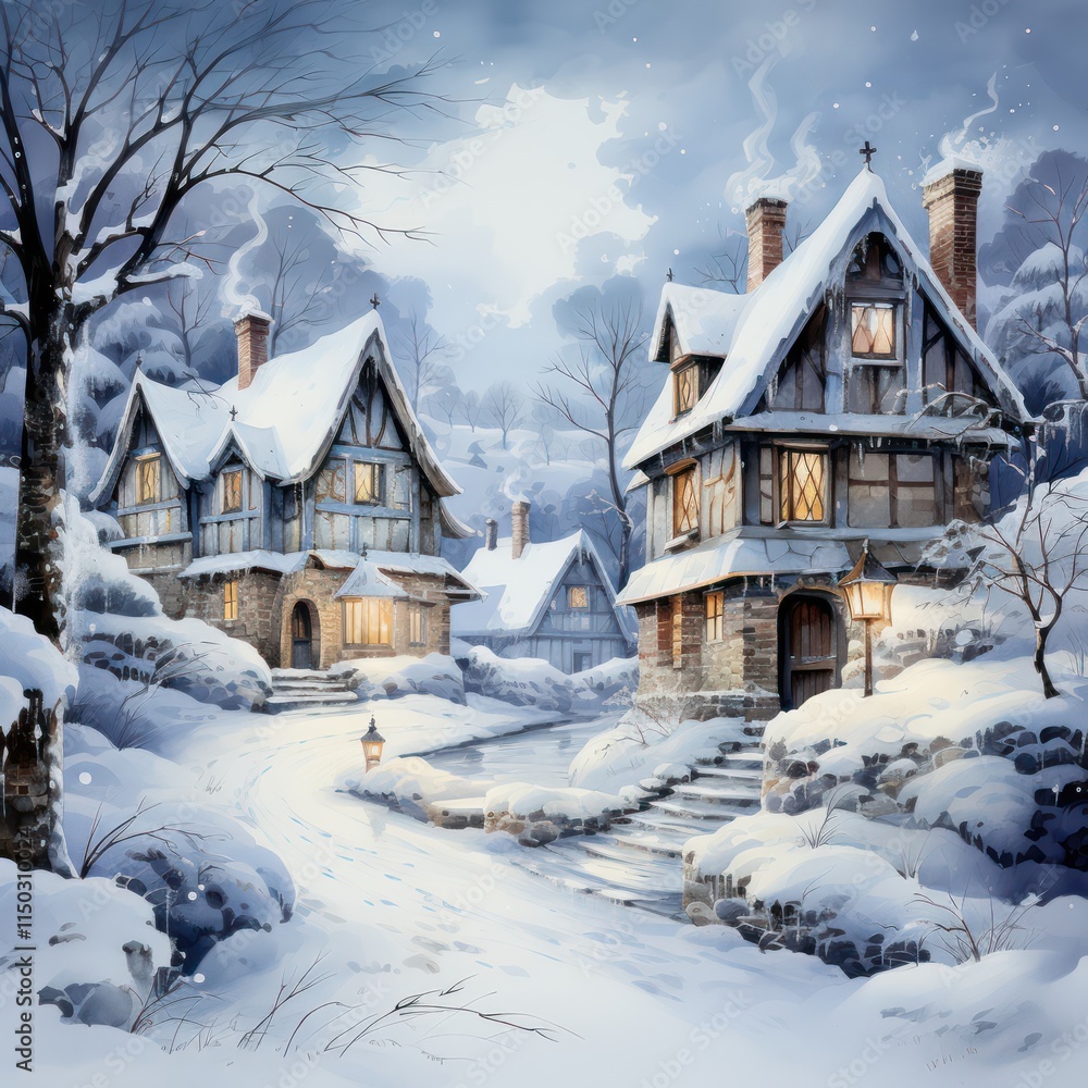 house in the snow By Generated AI house in the snow By Generated AI