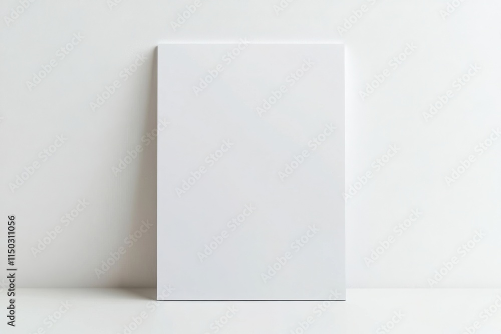 Blank canvas mockup ready for creative projects in minimalist studio environment Blank canvas mockup ready for creative projects in minimalist studio environment