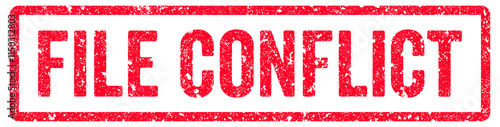 File Conflict Stamp Transparent Seal, Red Grunge File Conflict Word Rubber Stamp Seal