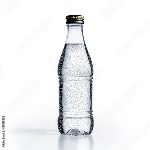 Wallpaper Mural Clear Glass Bottle with Bubbles on White Background Torontodigital.ca