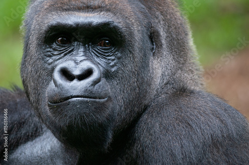 Portrait of Lowland Gorilla Alpha Male (Silverback)