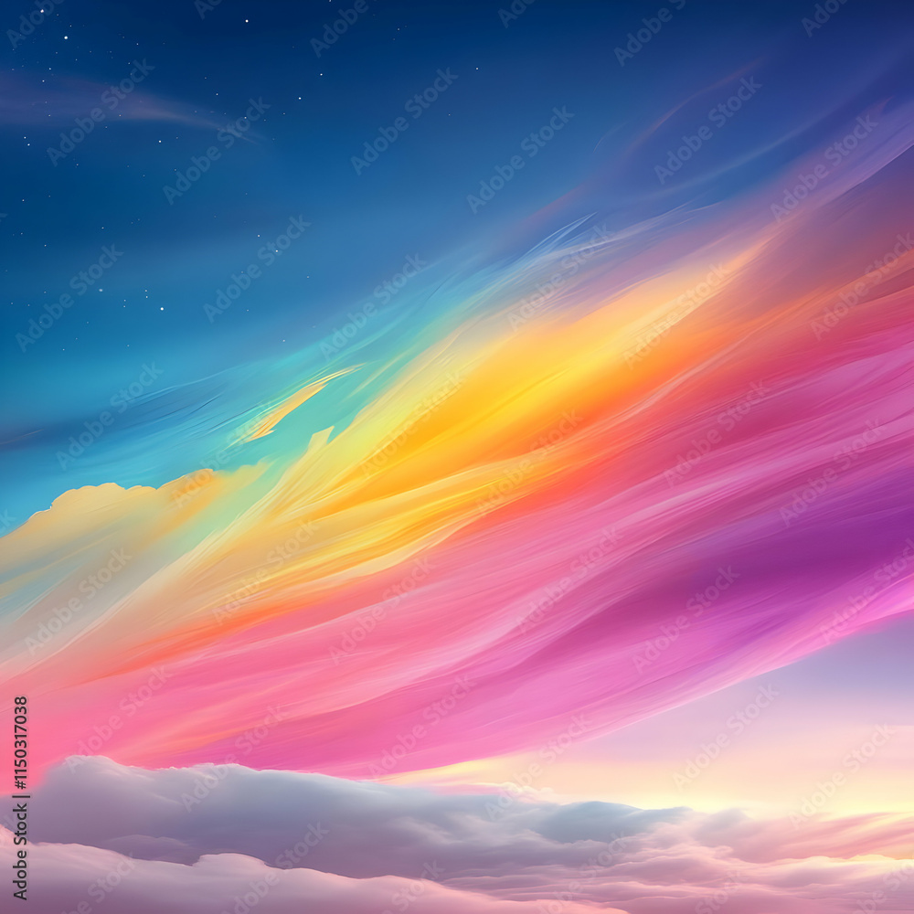 Obraz premium Abstract Pastel Sky Illustration