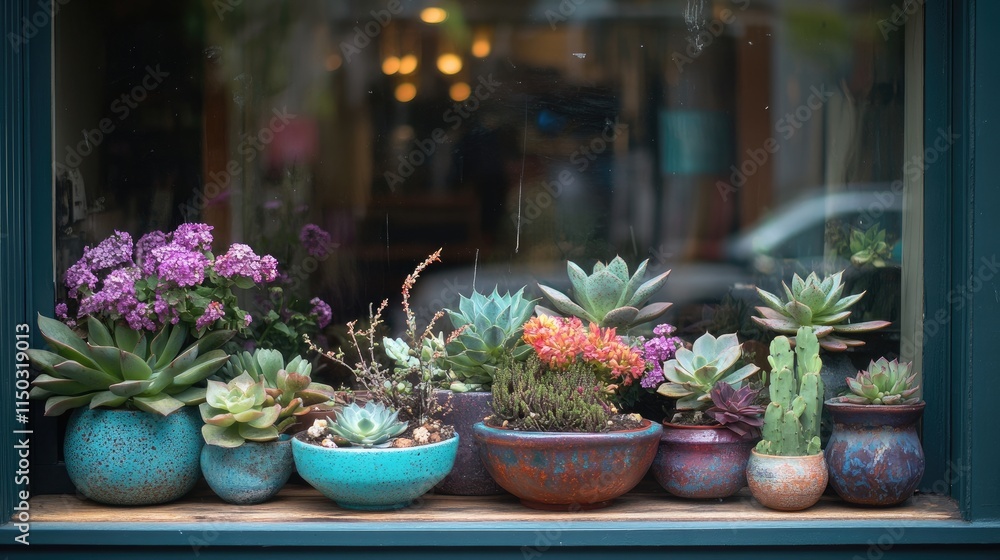 Window Box of Succulents and Flowers Window Box of Succulents and Flowers