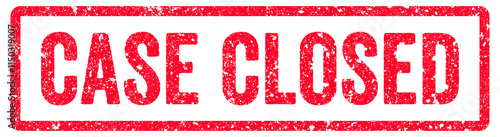 Case Closed Stamp Transparent Seal, Red Grunge Case Closed Word Rubber Stamp Seal