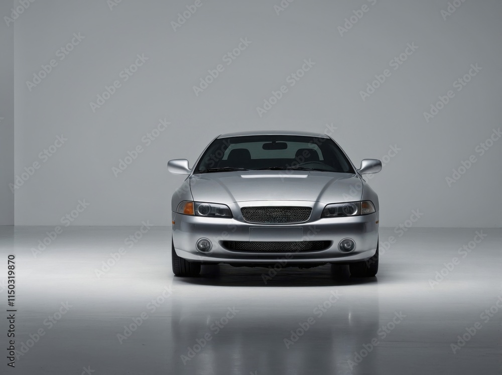 A stylish coupe photographed head-on